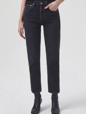 Agolde Riley High Rise Straight Crop Jeans